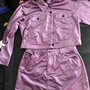 Purple Fashion Nova jacket and skirt